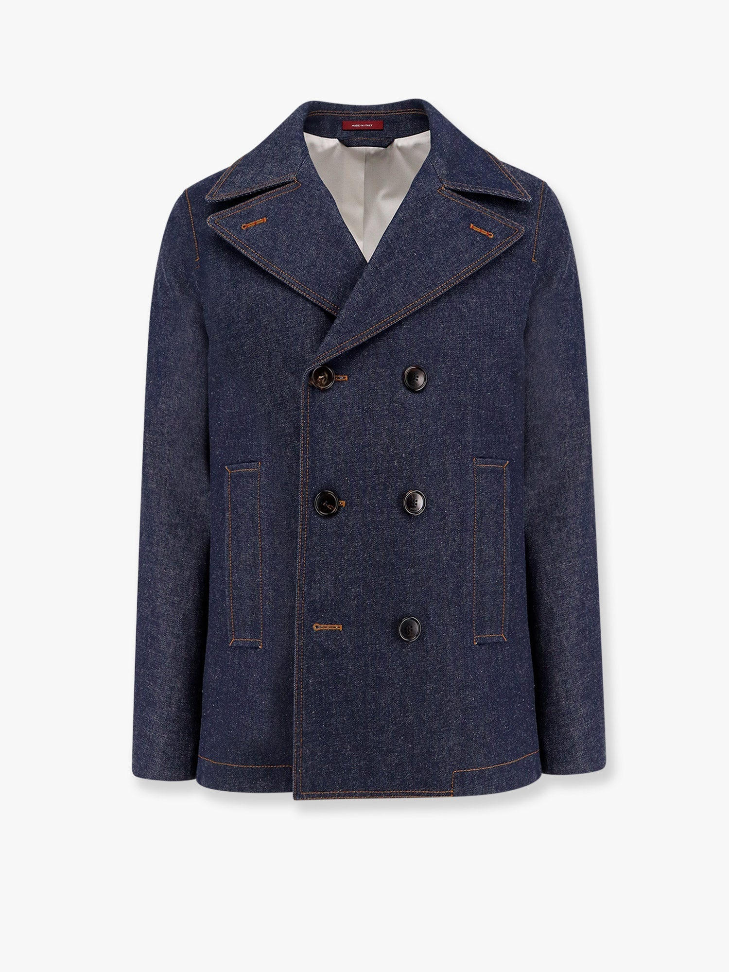 Gucci Denim Peacoat With Contrasting Stitching - 1