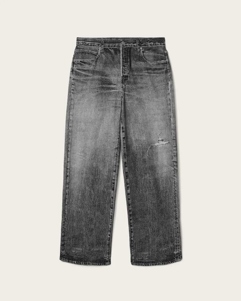 LENNY ILLUSION OF DENIM WIDE LEG PANTS - 1