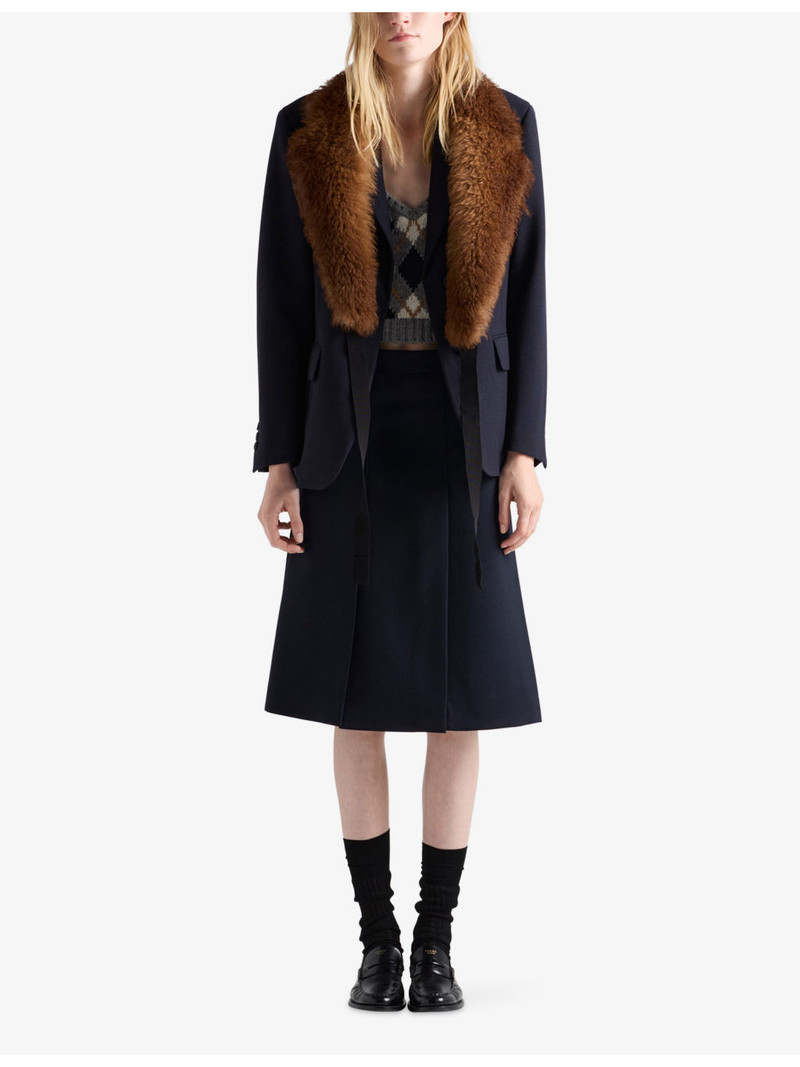 Prada Single-Breasted Branded Wool Jacket outlook