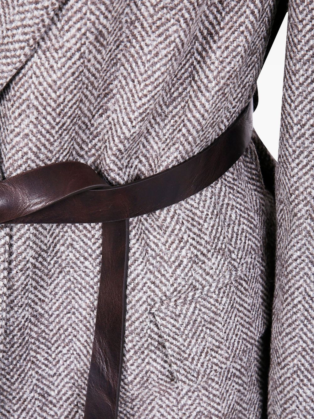 herringbone belted jacket - 3