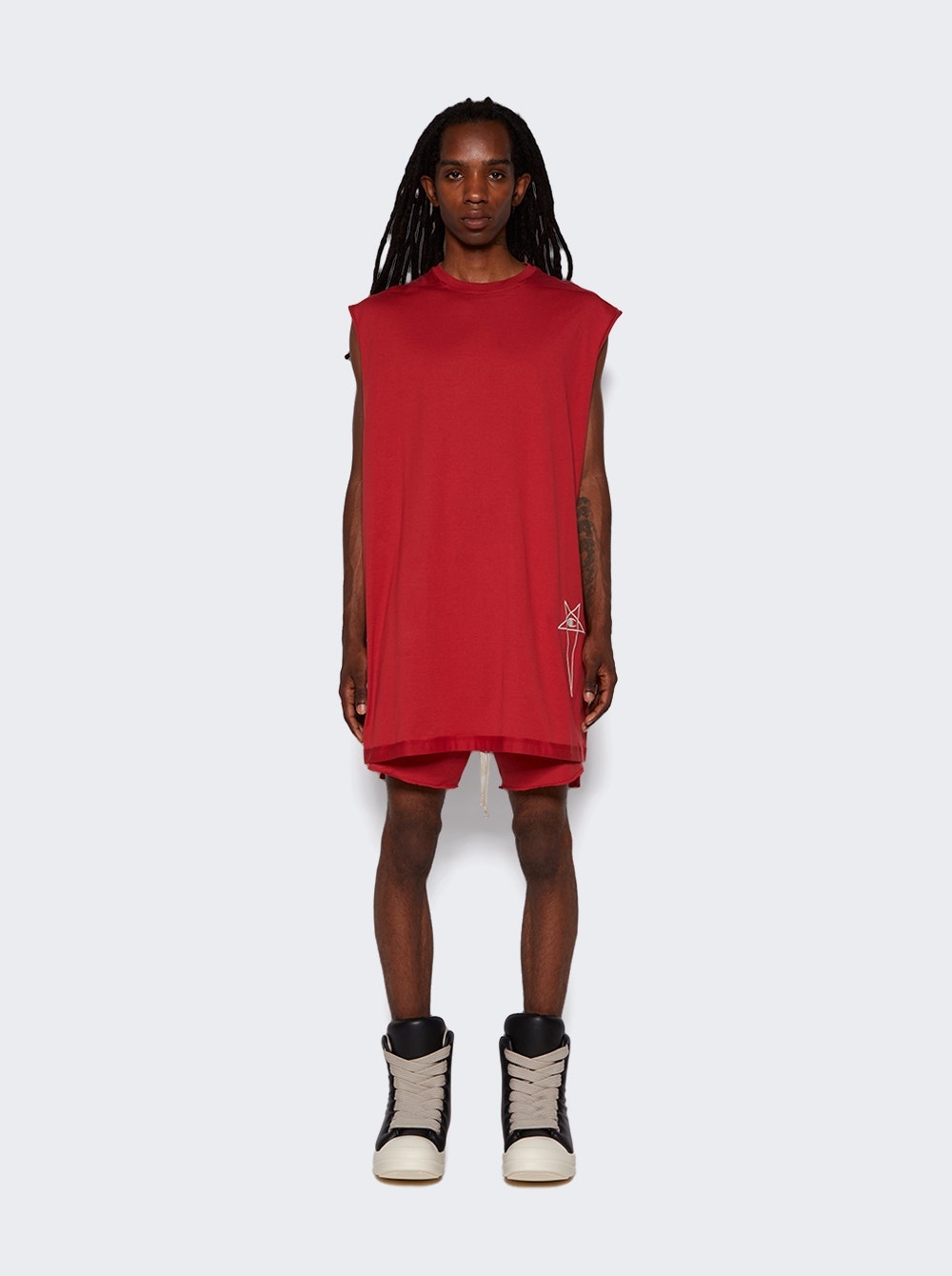 Rick Owens X Champion Tarp T-Shirt Carnelian Red | thewebster 