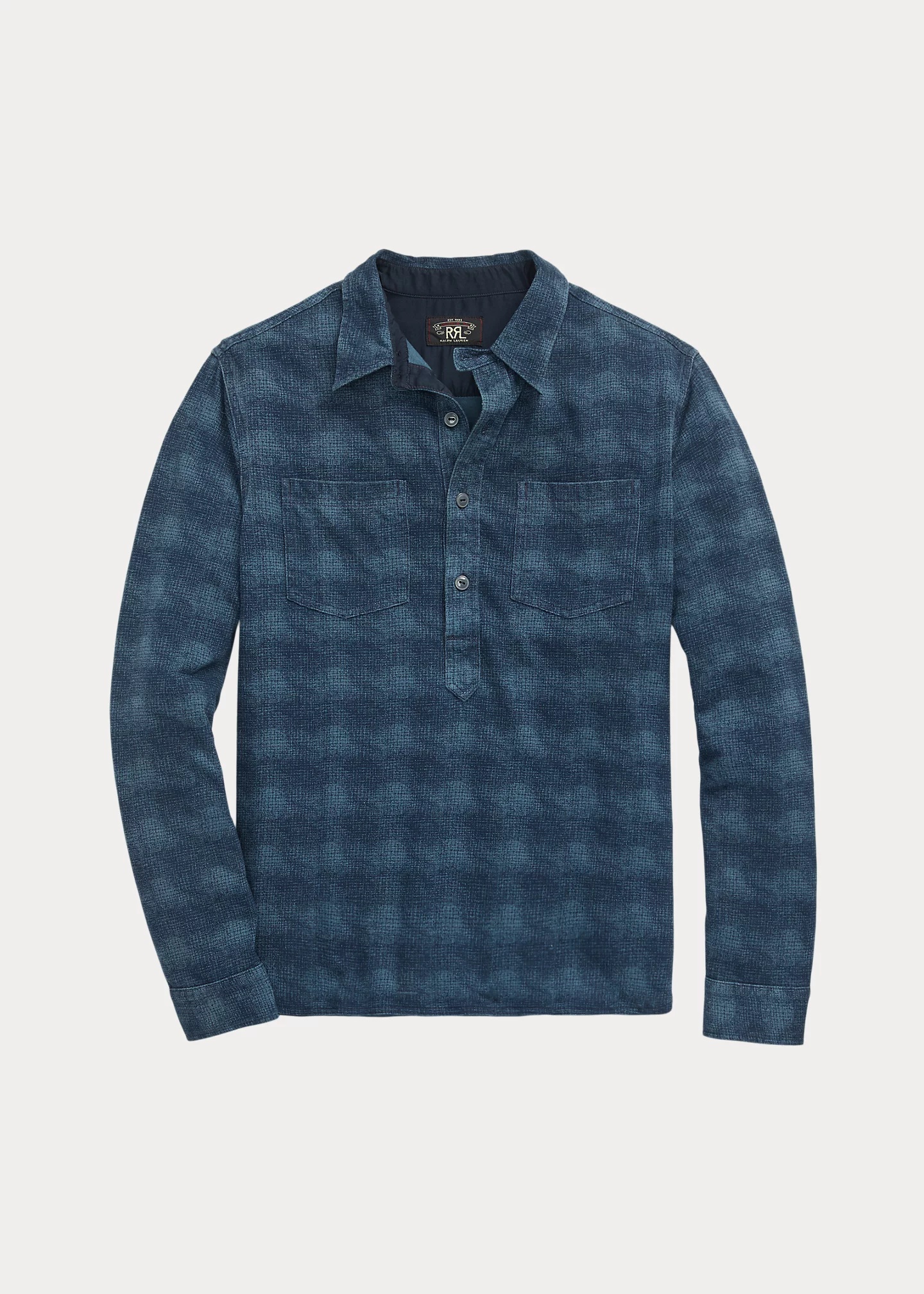 Plaid-Print Jersey Popover Workshirt - 1