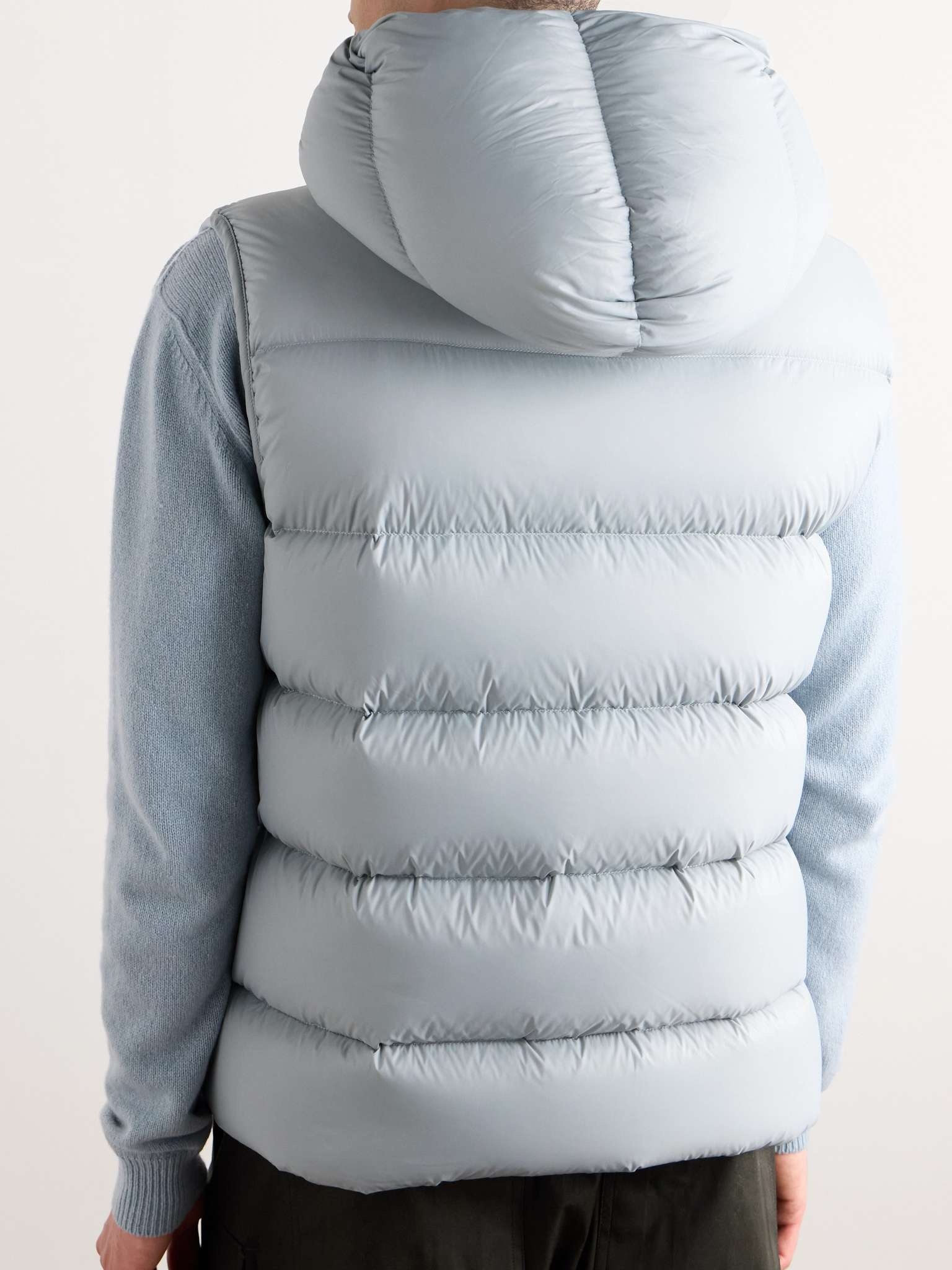 Quilted Nylon Hooded Down Gilet - 4