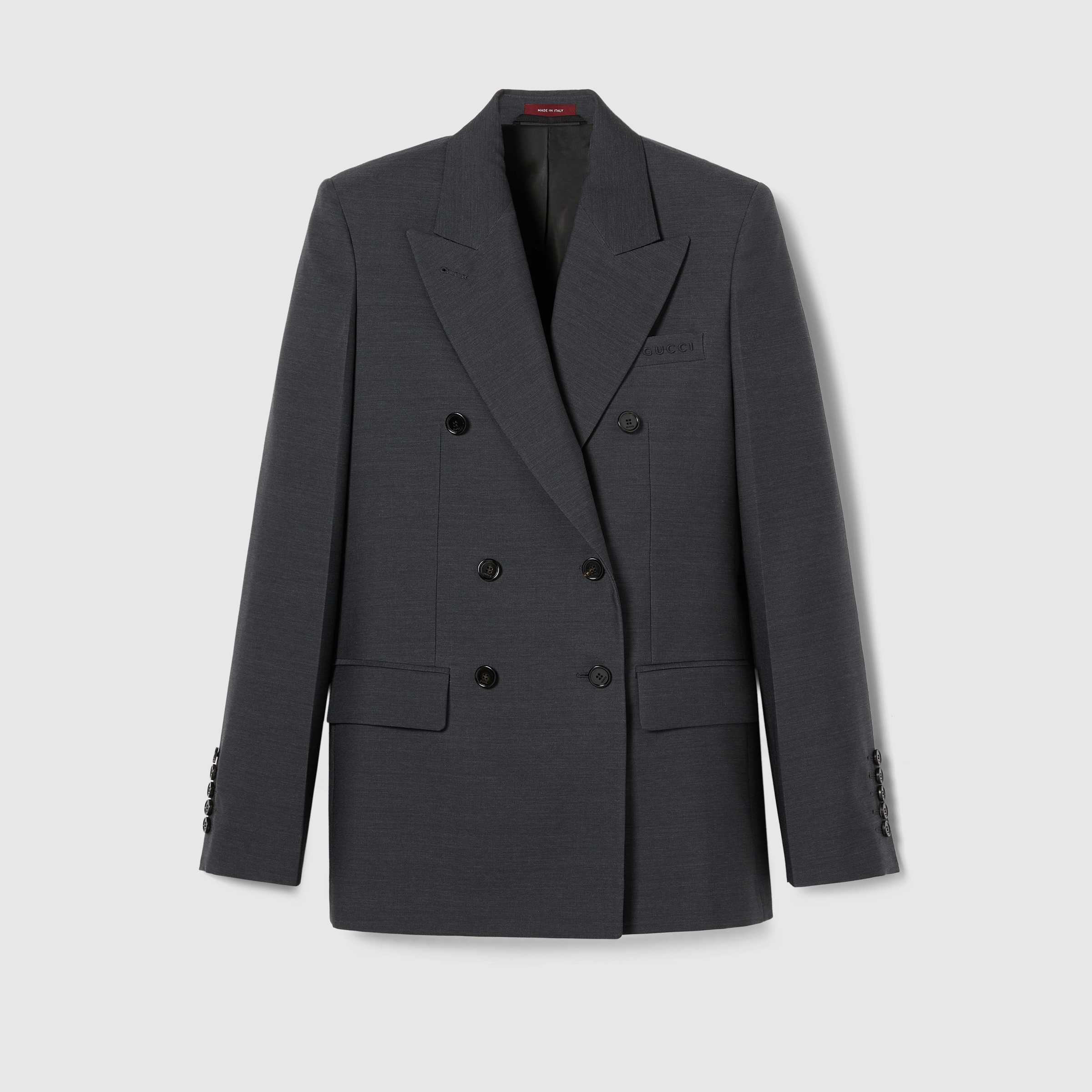 Wool double-breasted jacket - 1