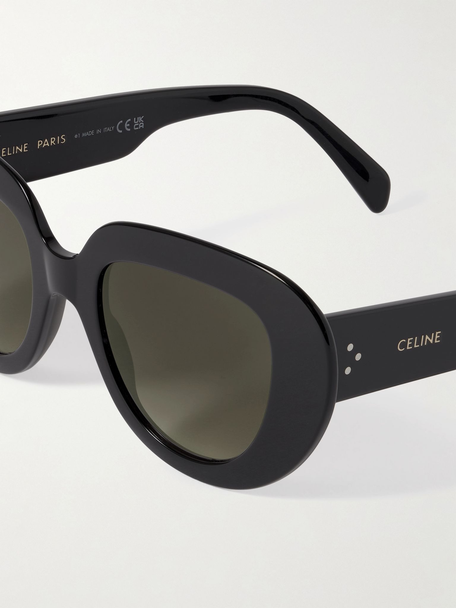 Oversized butterfly-frame acetate sunglasses Black - 4