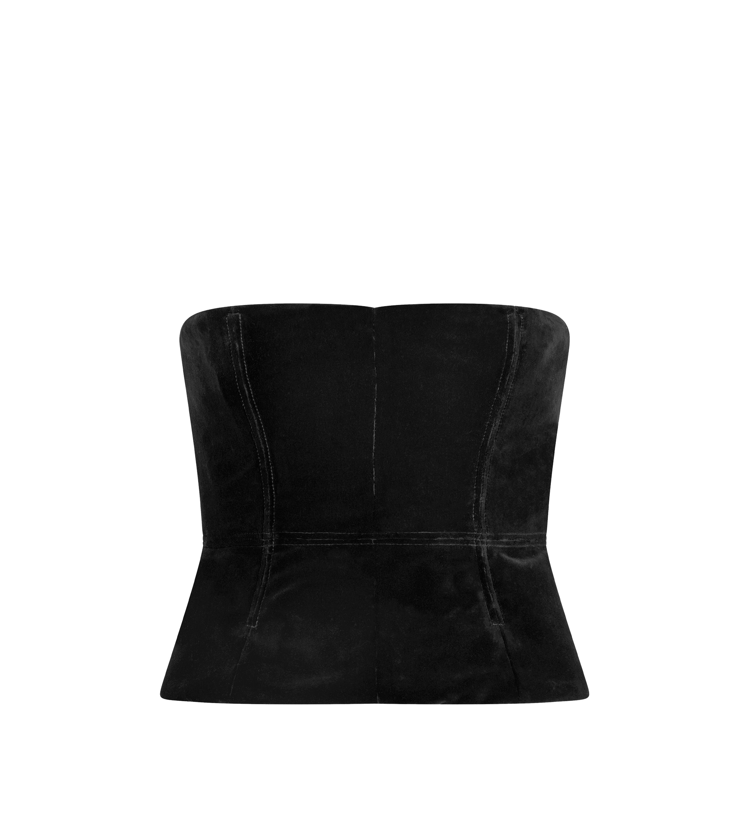 VISCOSE VELVET STRAPLESS CORSET - 1