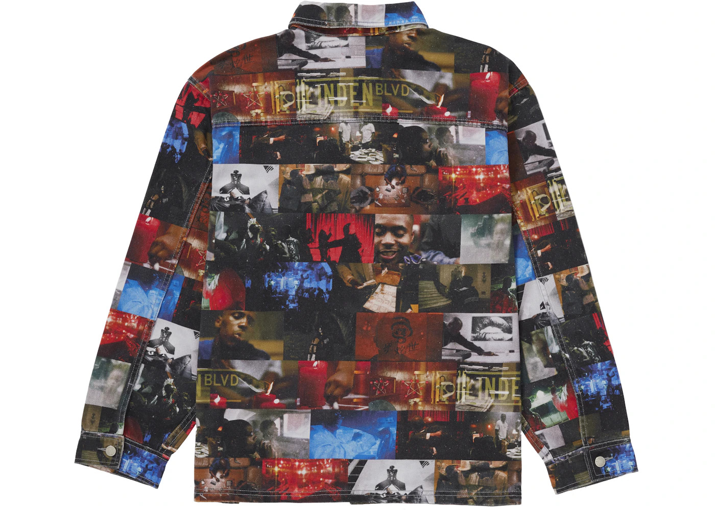 Supreme Nas and DMX Collage Denim Chore Coat Multicolor - 2