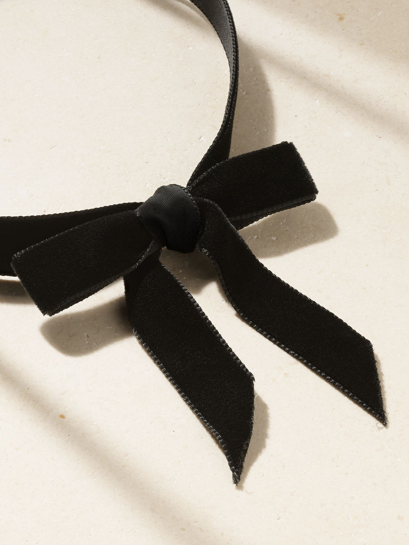 Lady velvet, 14-karat gold, pearl and diamond choker Black 3