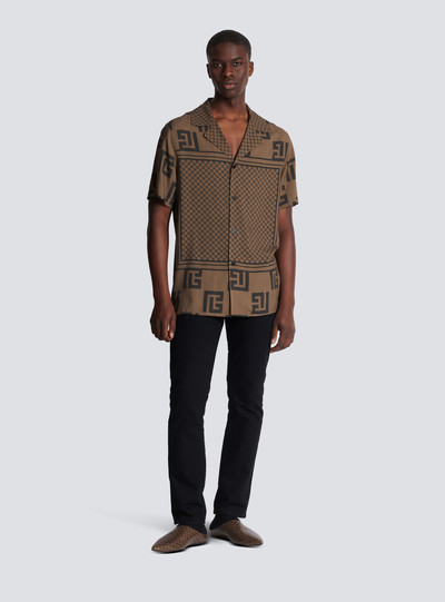 Balmain Short-sleeved shirt with monogram scarf print outlook