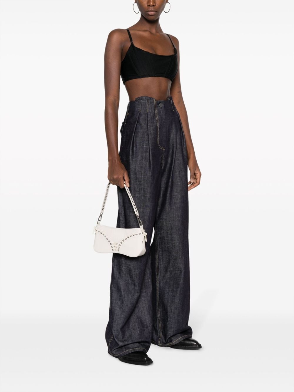 The Cleavage crocodile-embossed leather shoulder bag - 2