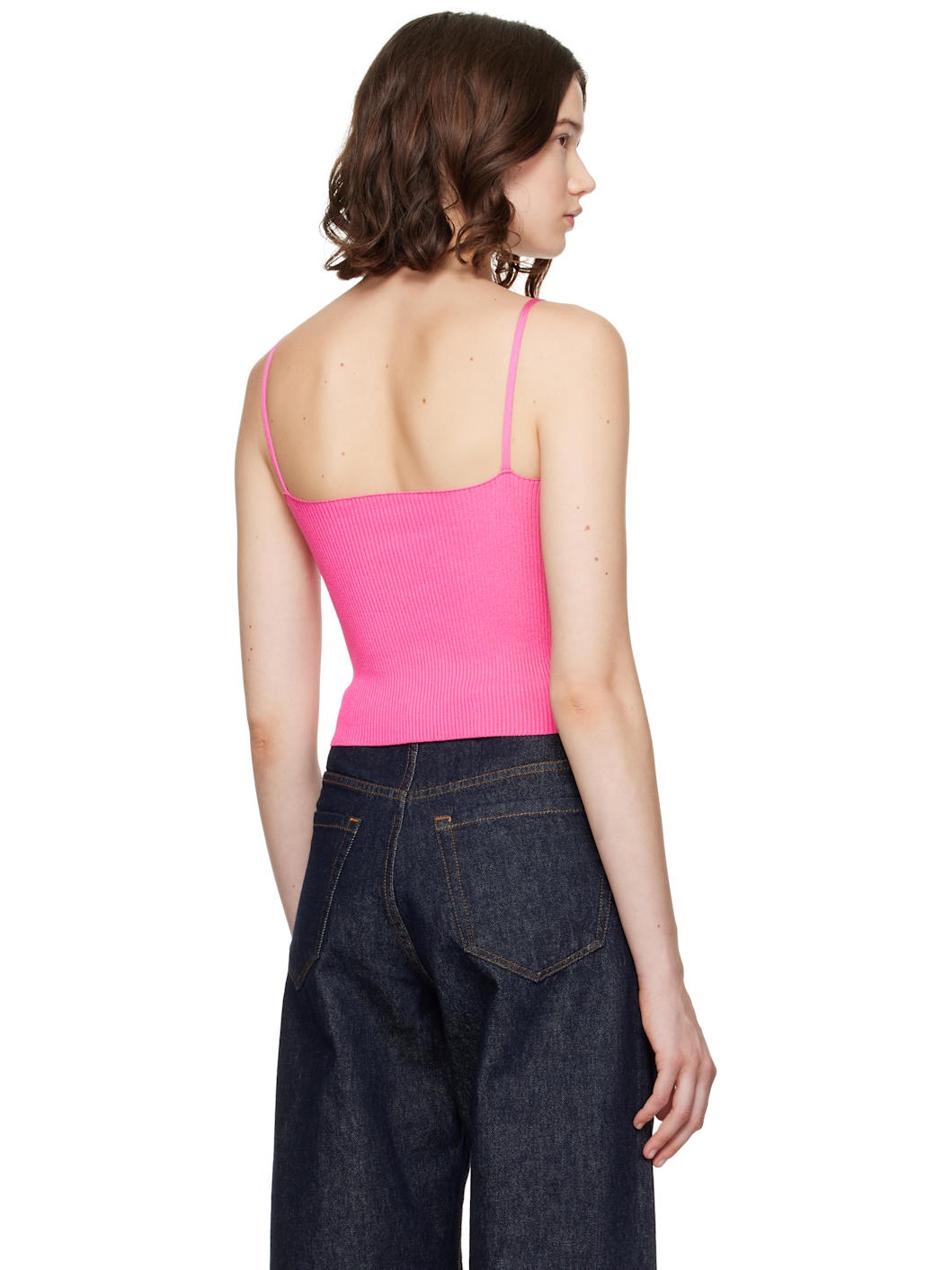 Pink Safety Pin Knit Crop Camisole - 3