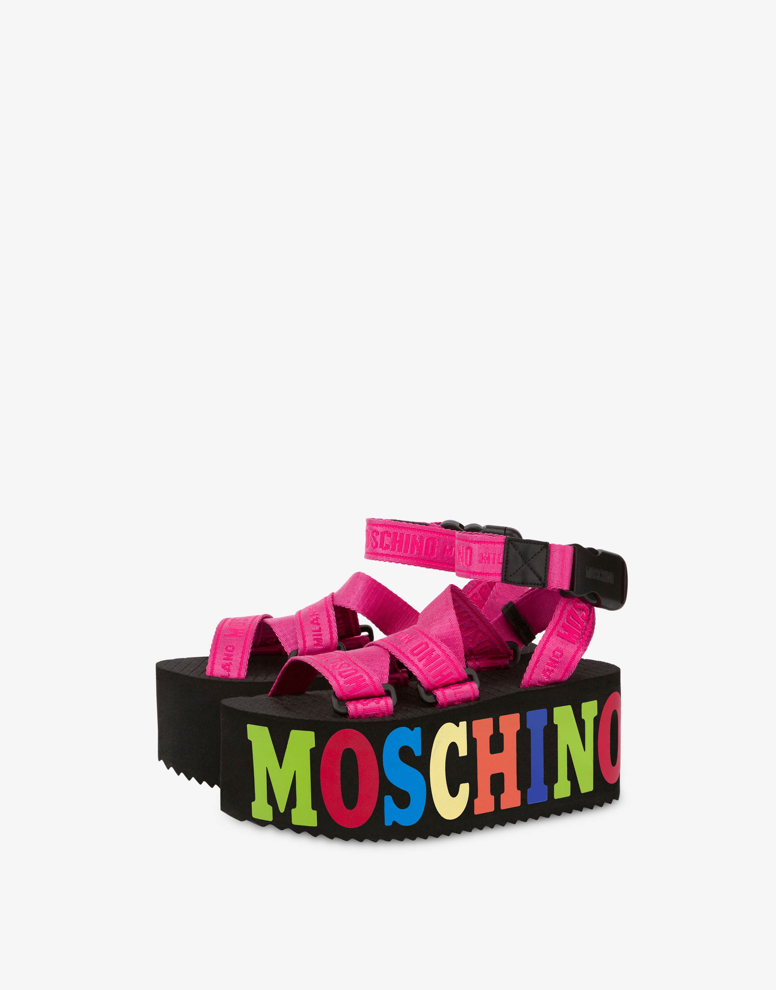 LOGO TAPE WEDGE SANDALS - 1
