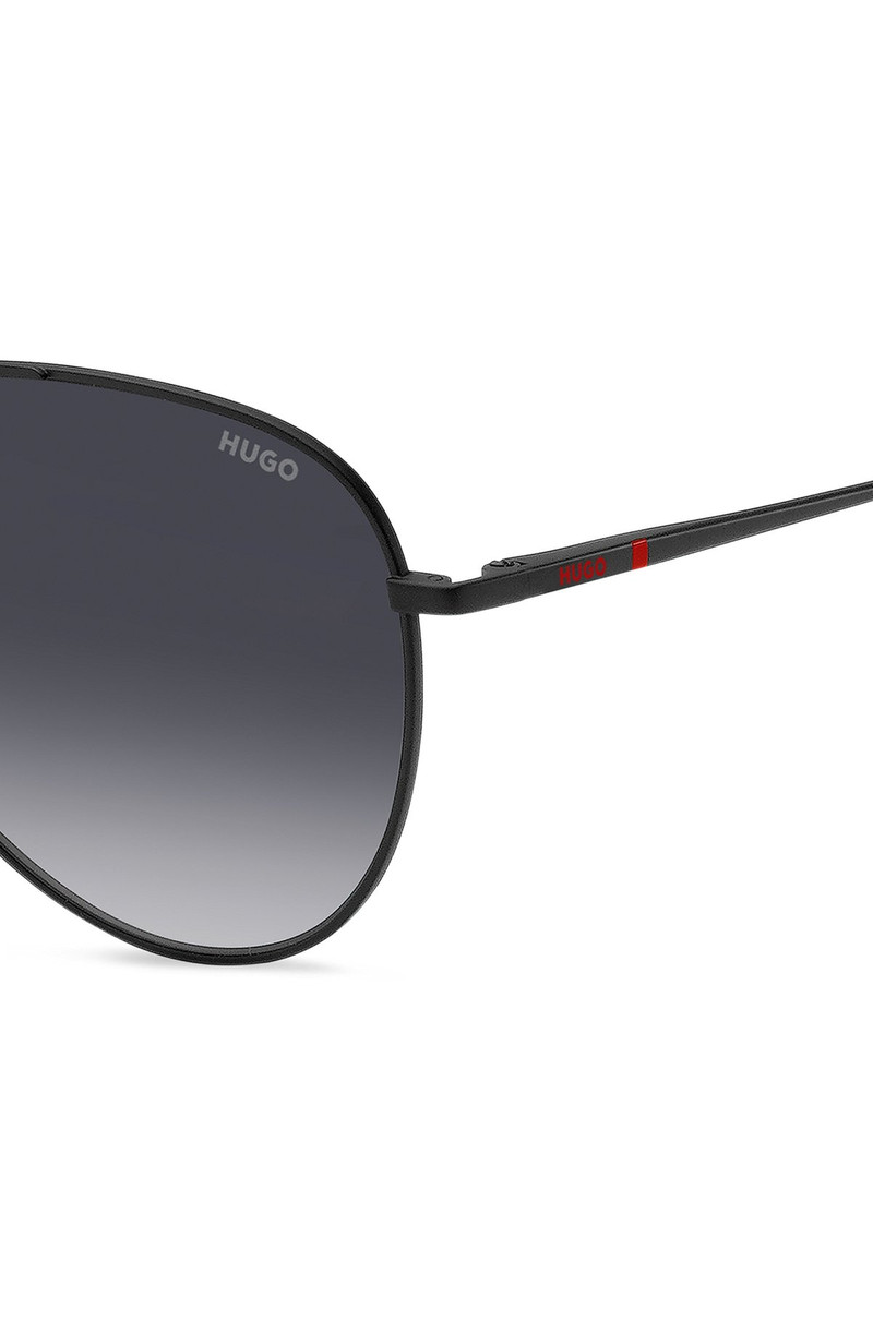 HUGO DOUBLE-BRIDGE SUNGLASSES IN BLACK METAL outlook