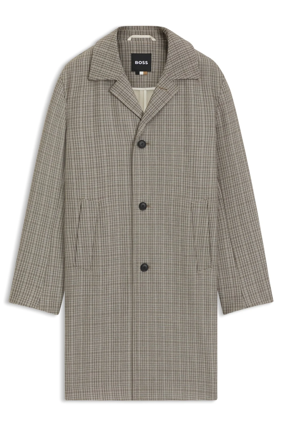 CLASSIC-FIT COAT WITH CHECK PATTERN - 1