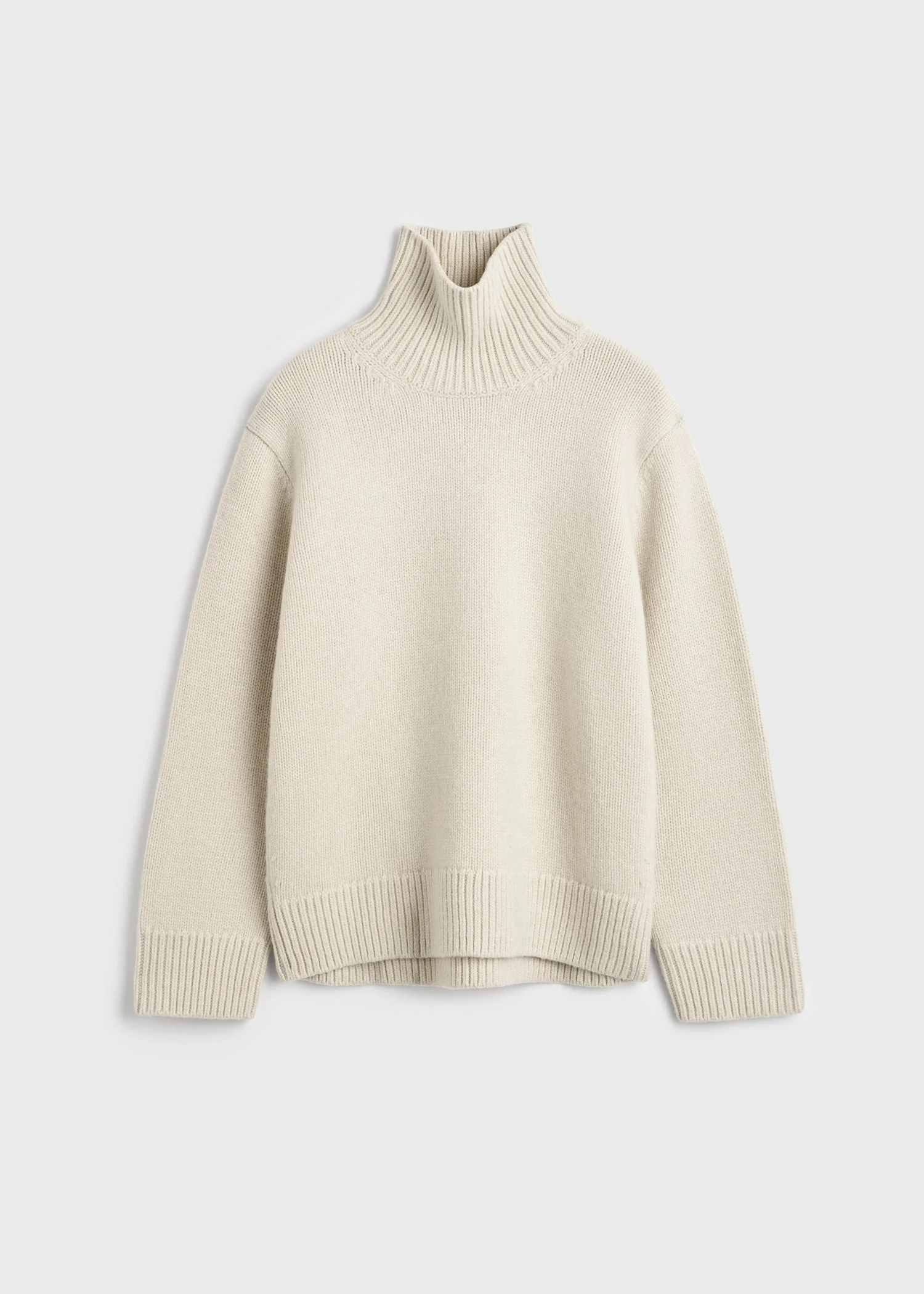 Oversized lambswool turtleneck almond - 1