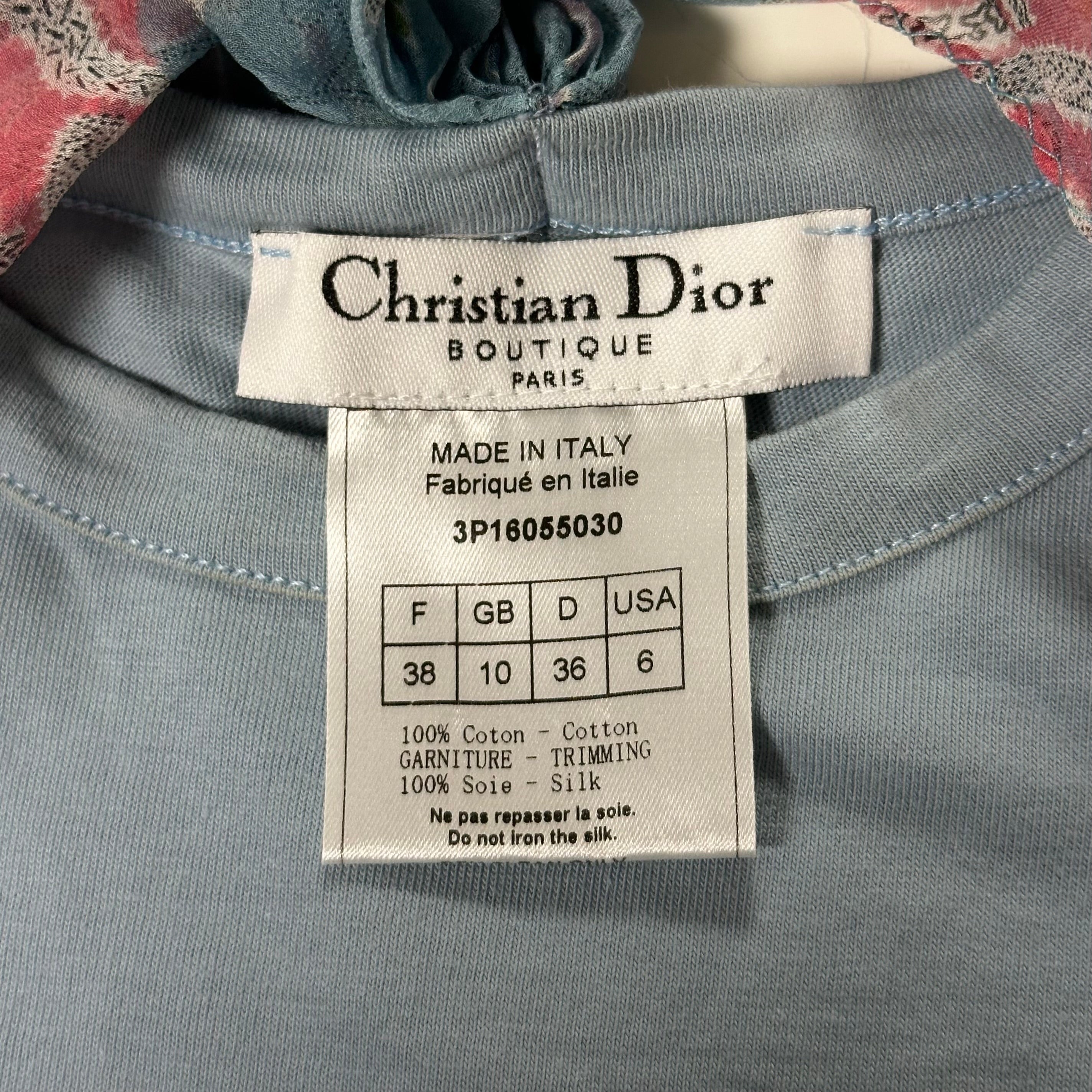 CHRISTIAN DIOR Spring Summer 2003 Tank Top with Floral Print Scarf - 4