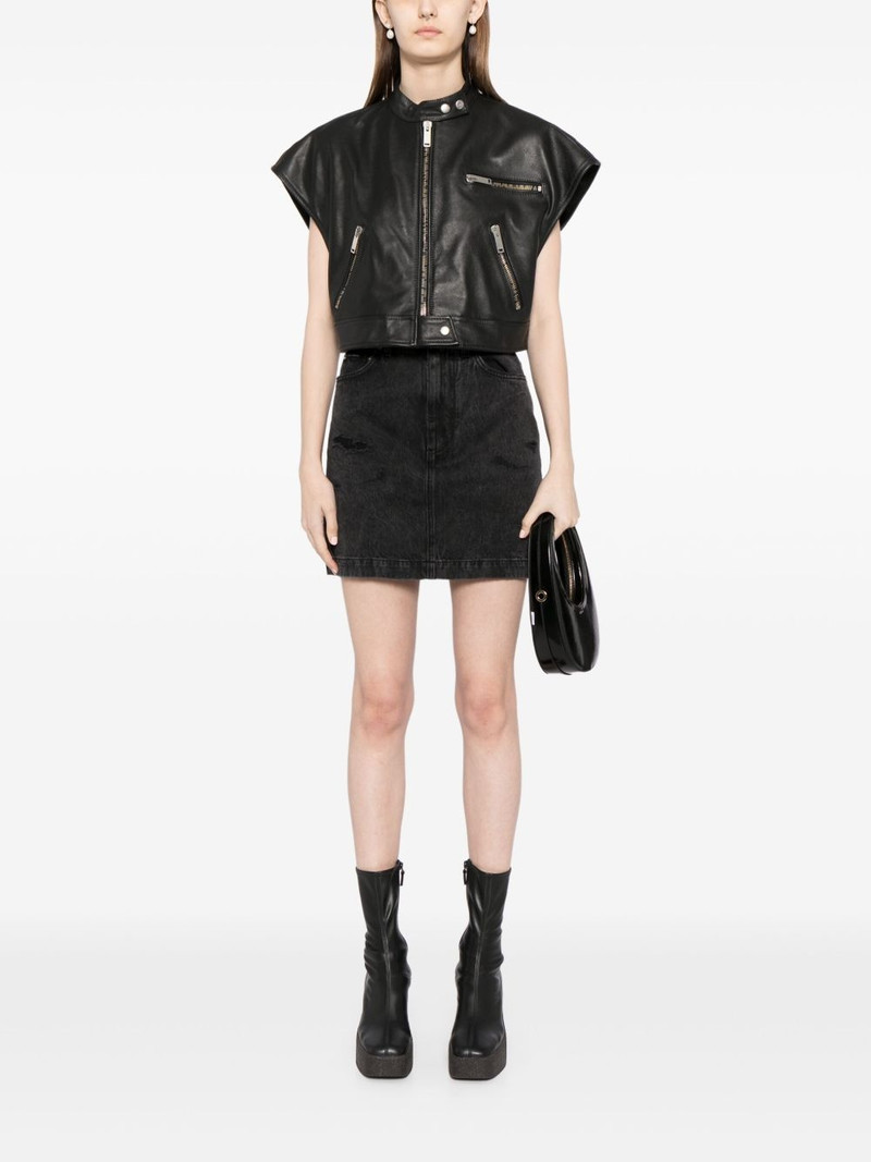 HALFBOY®️ short-sleeve cropped biker jacket outlook