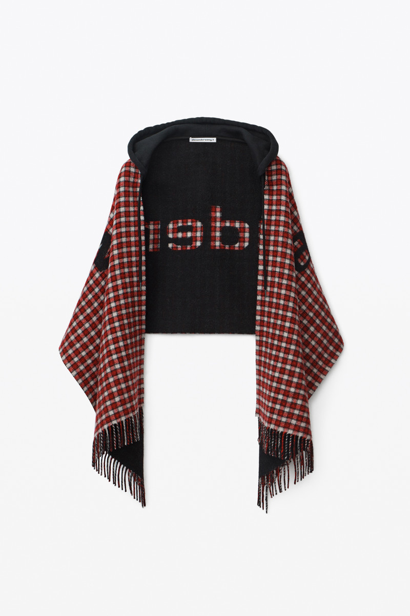 Alexander Wang HOODED LOGO SCARF IN WOOL outlook