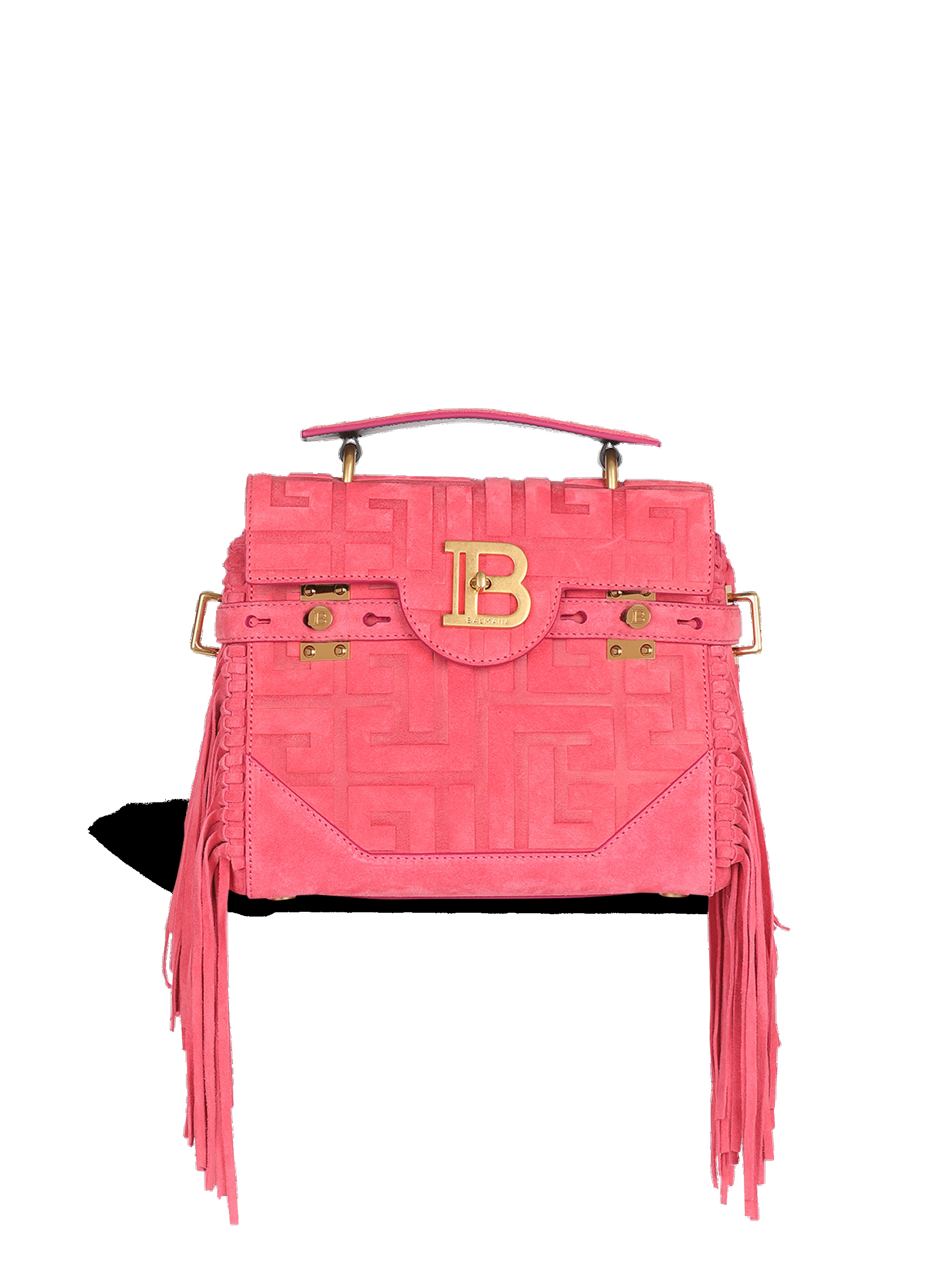 Debossed suede B-Buzz 23 bag with fringe - 1