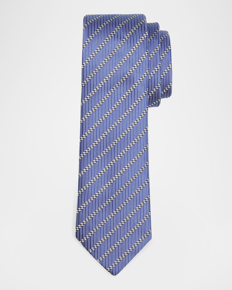 Men's Mixed Stripe Silk Jacquard Tie 1