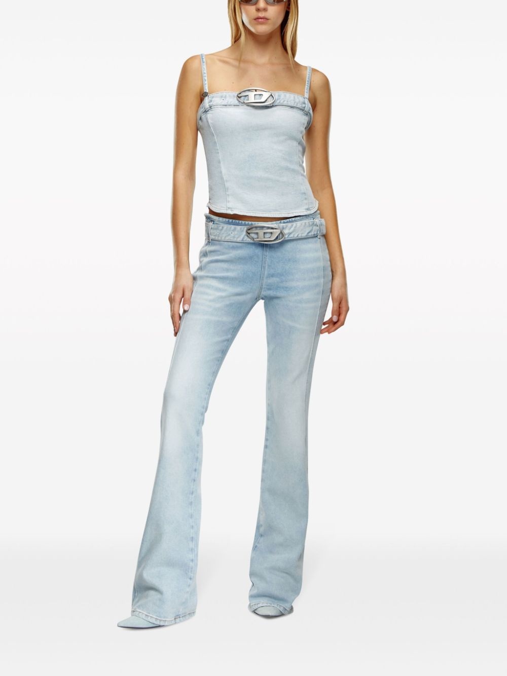 D-Ebbey belted flared jeans - 2