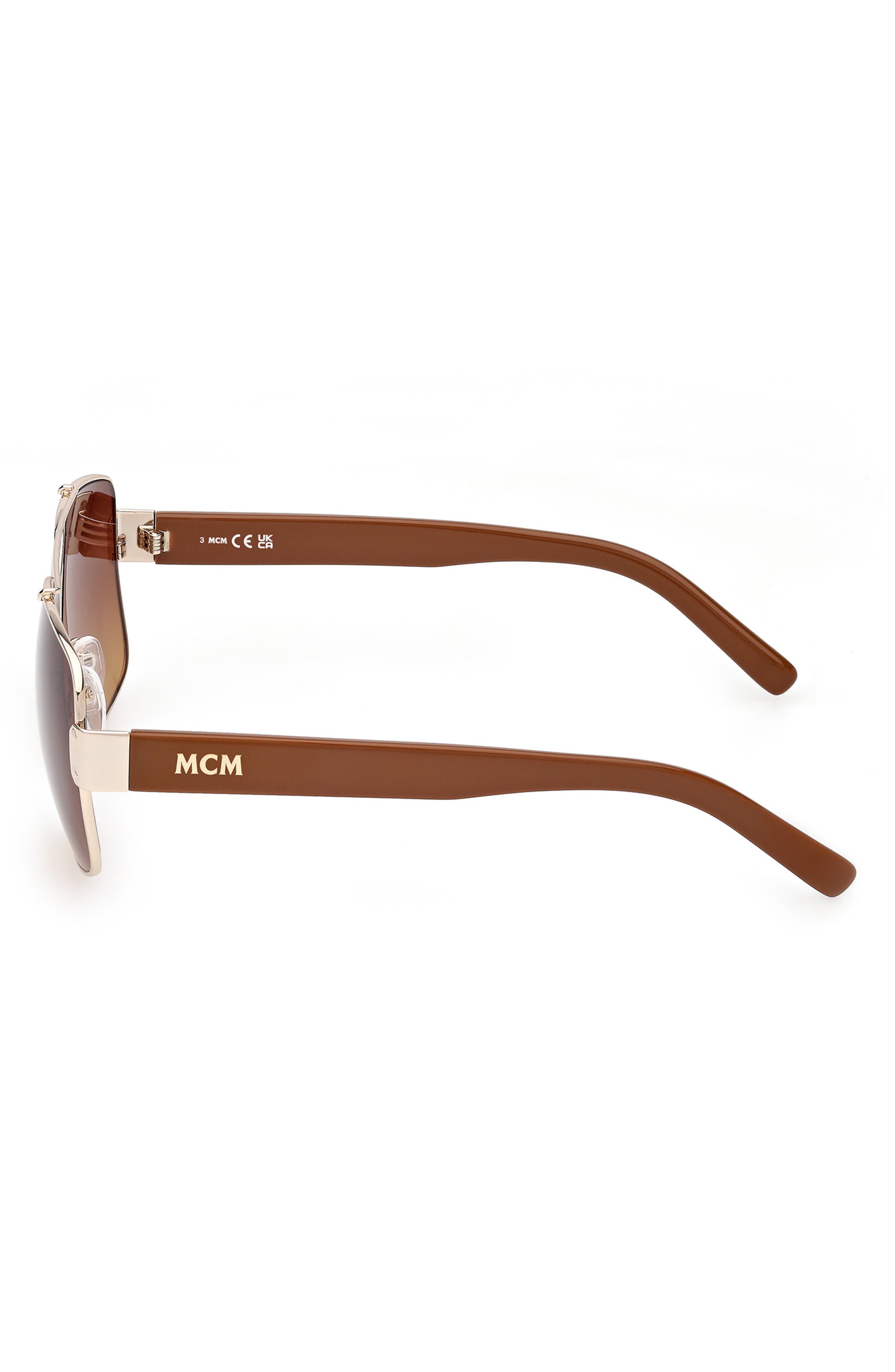 MCM 58mm Navigator Sunglasses in Gold /Gradient Brown at Nordstrom - 8