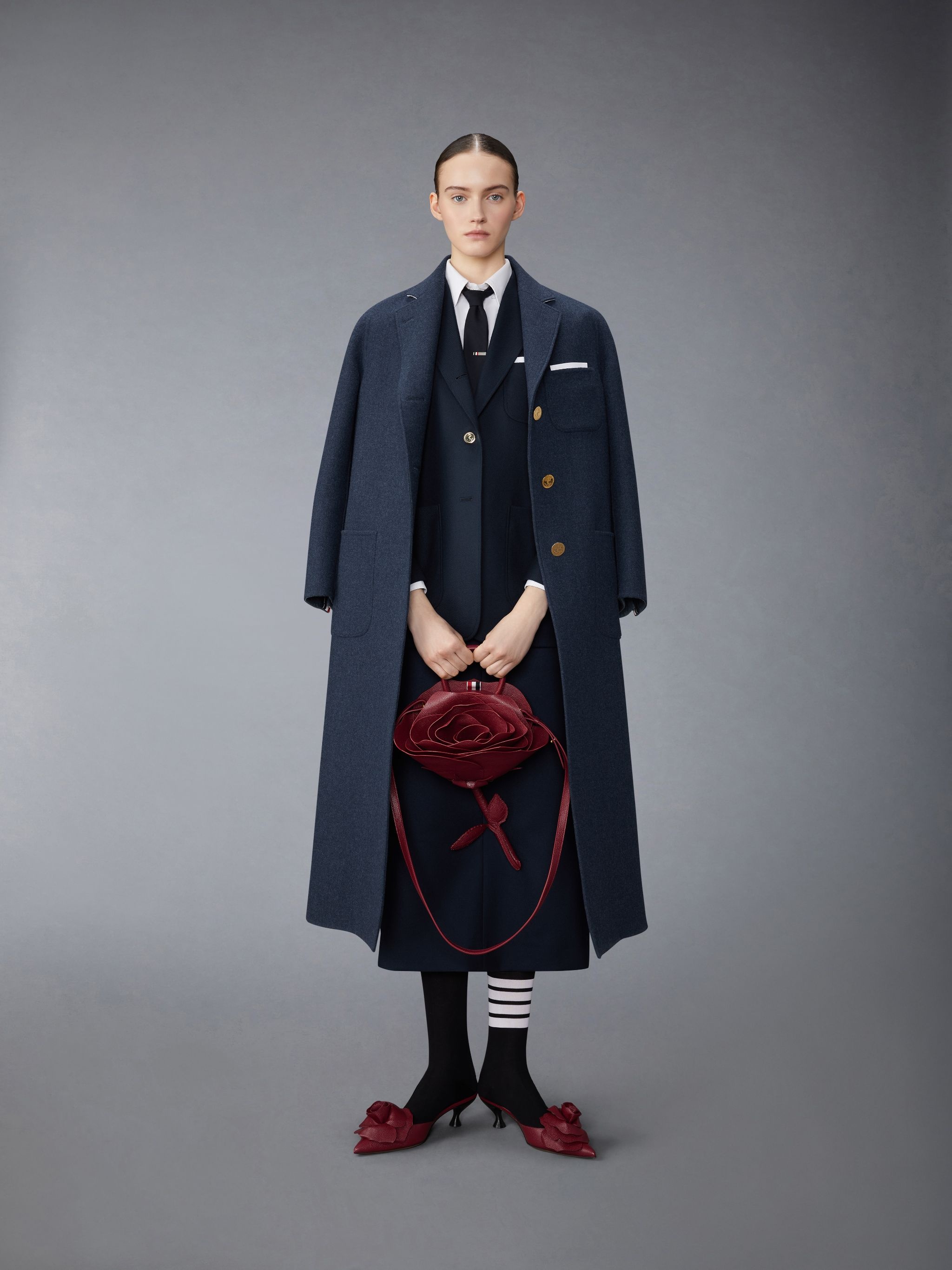 Herringbone Harris Tweed Midi Raglan Funnel Neck Coat - 4