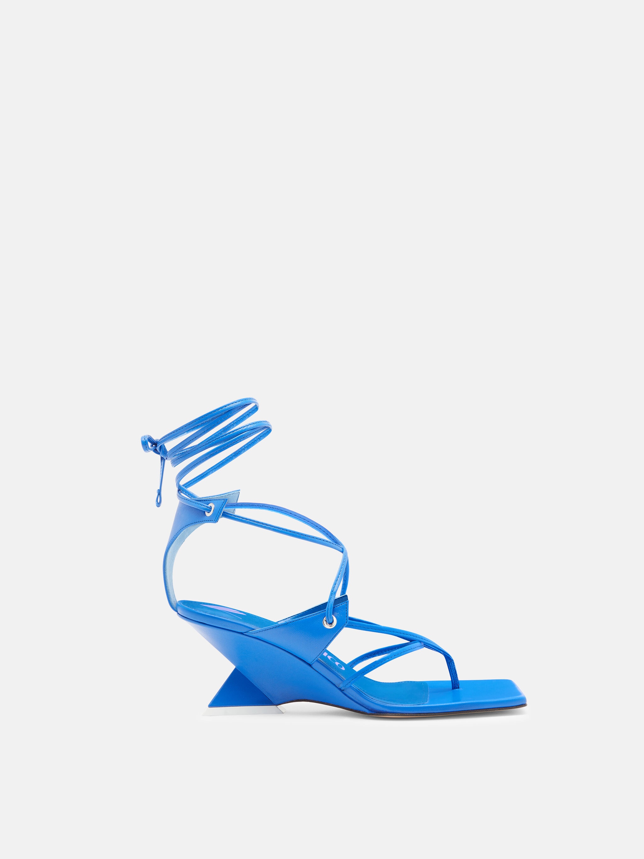 ''CHEOPE'' DUSTY BLUE LACE-UP SANDAL - 1