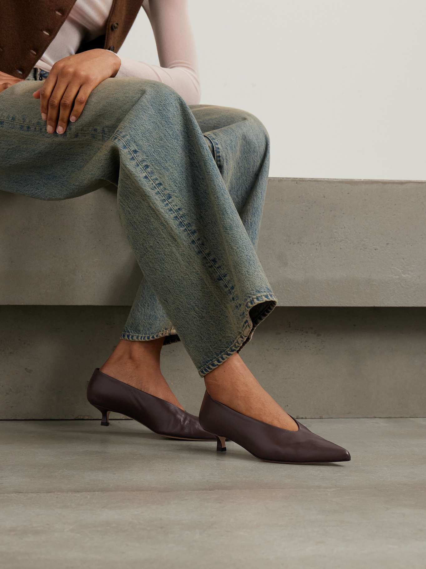 Clara leather pumps Chocolate - 2