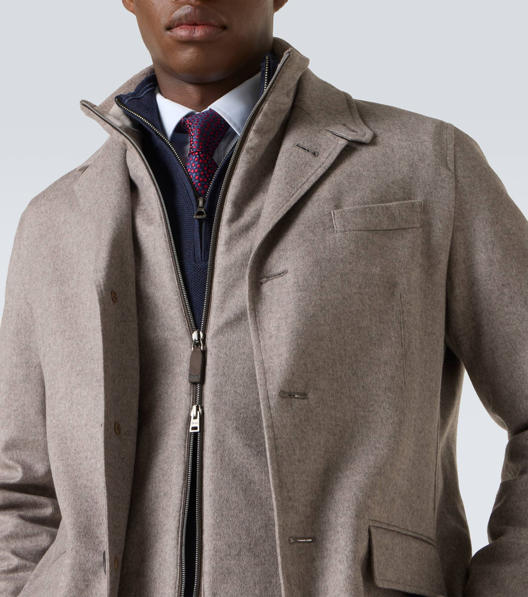 Layered silk and cashmere blazer - 6