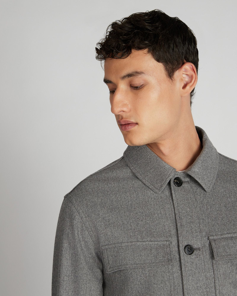 Wool and cashmere flannel blouson jacket 4