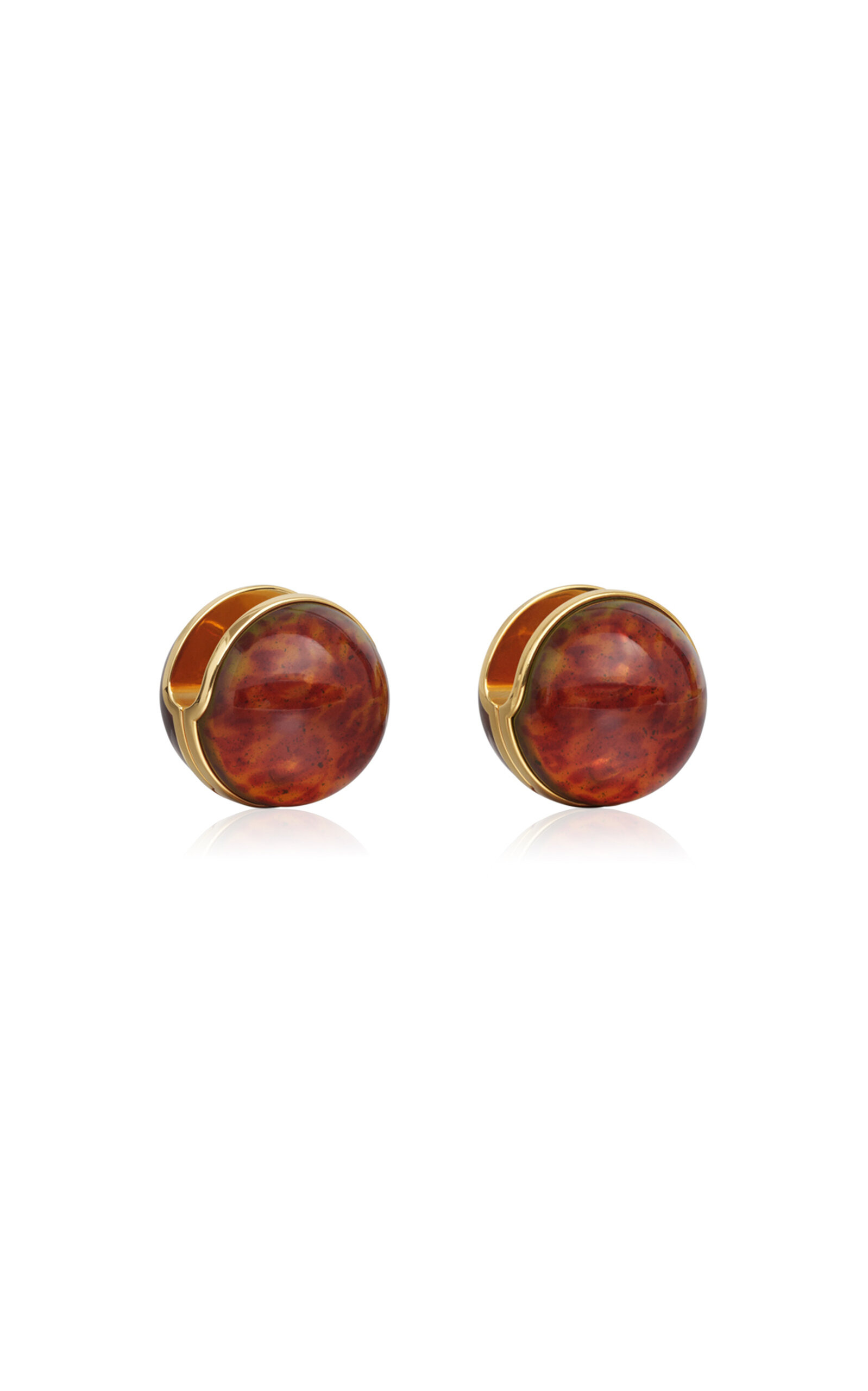 Sphere Resin Earrings brown - 1