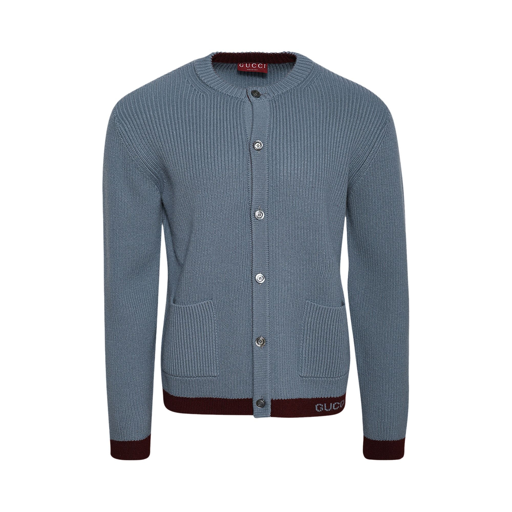 Gucci Intarsia Wool Cardigan 'Periwinkle' - 1