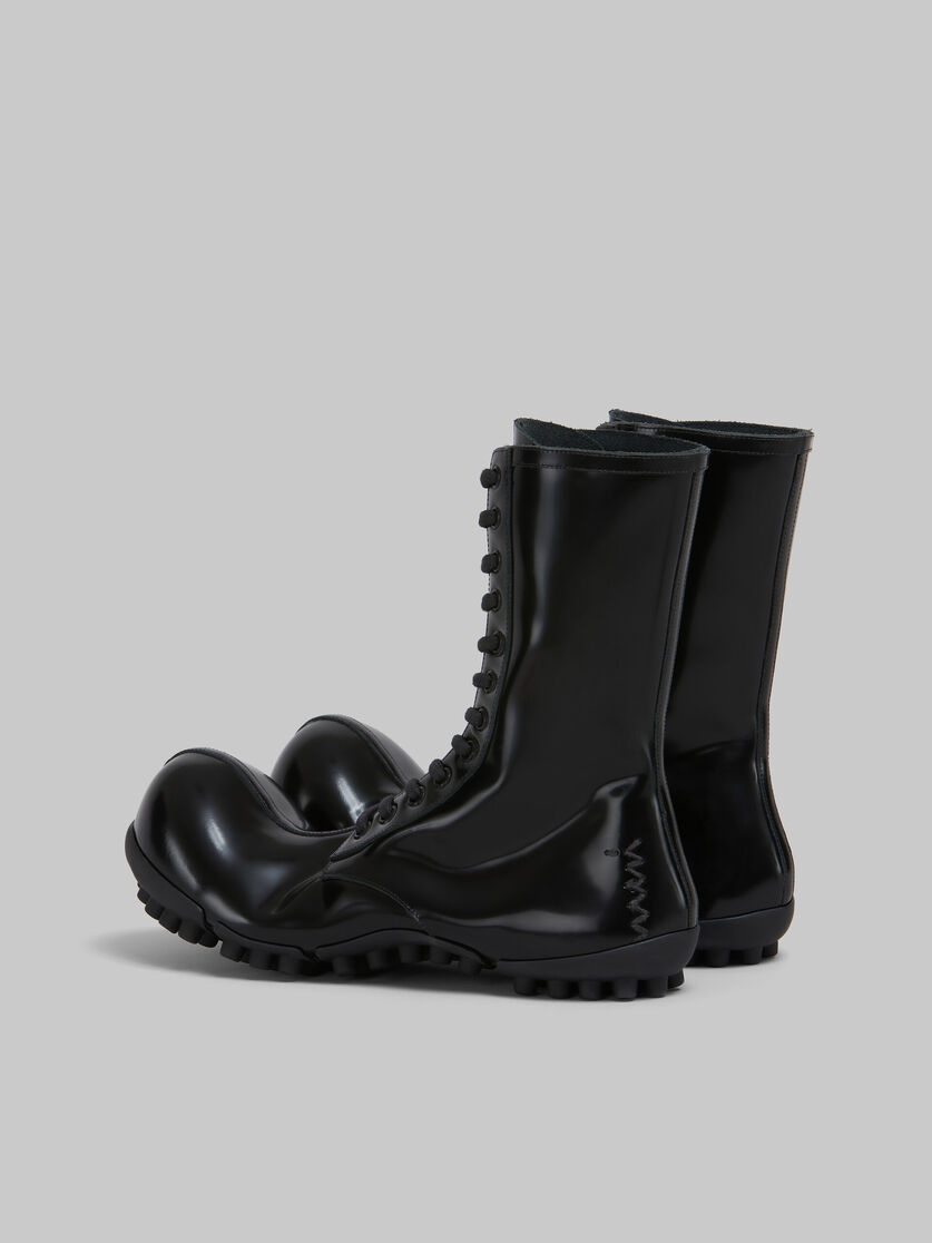 BLACK PATENT LEATHER WAVE BOOT - 3