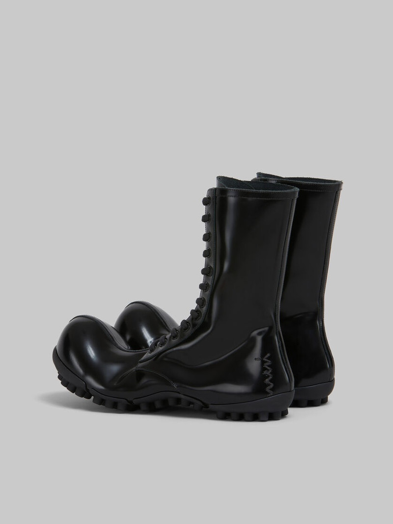 Marni BLACK PATENT LEATHER WAVE BOOT outlook