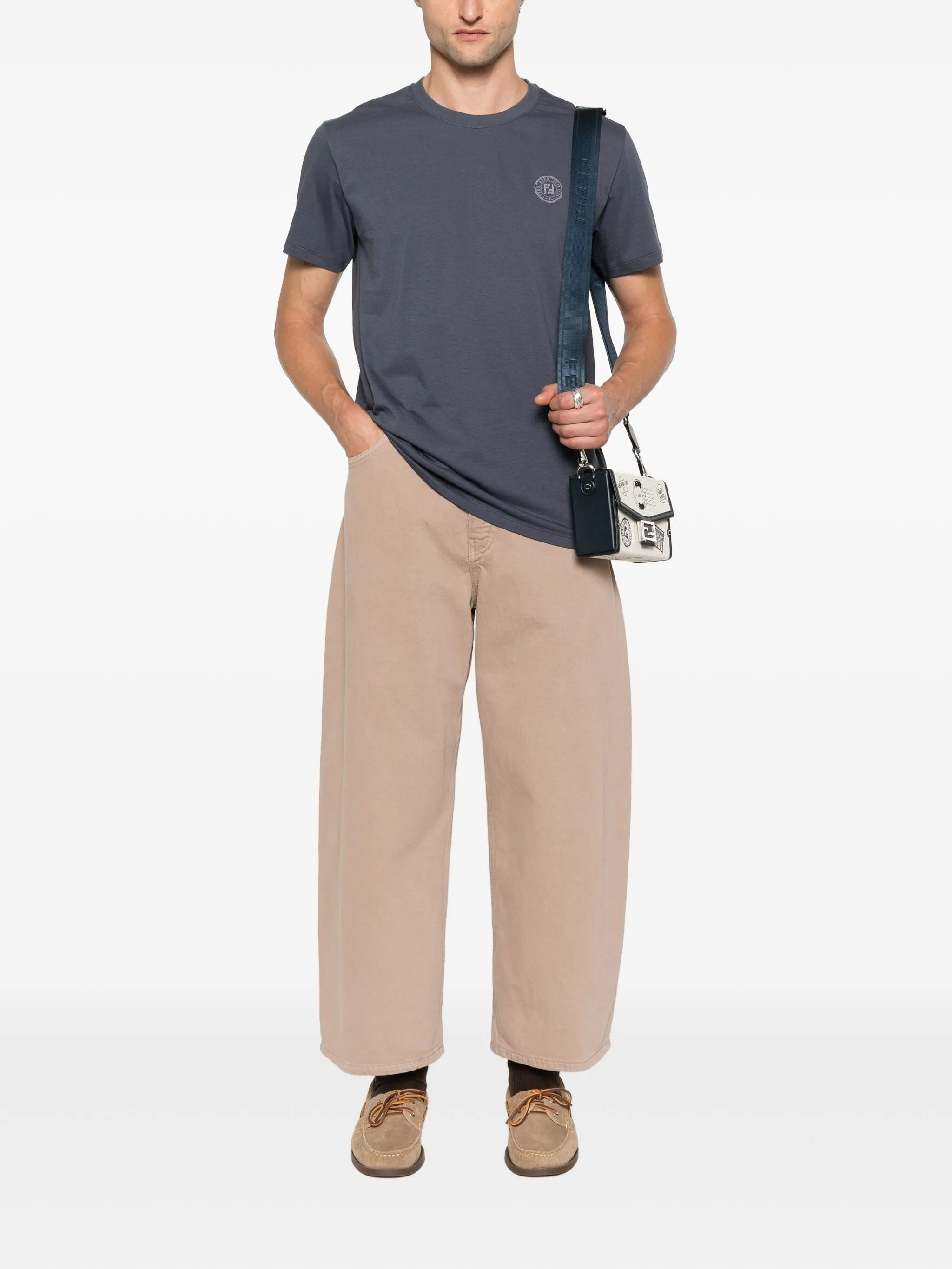 Fendi Logo-detail Crew-neck T-shirt - 4