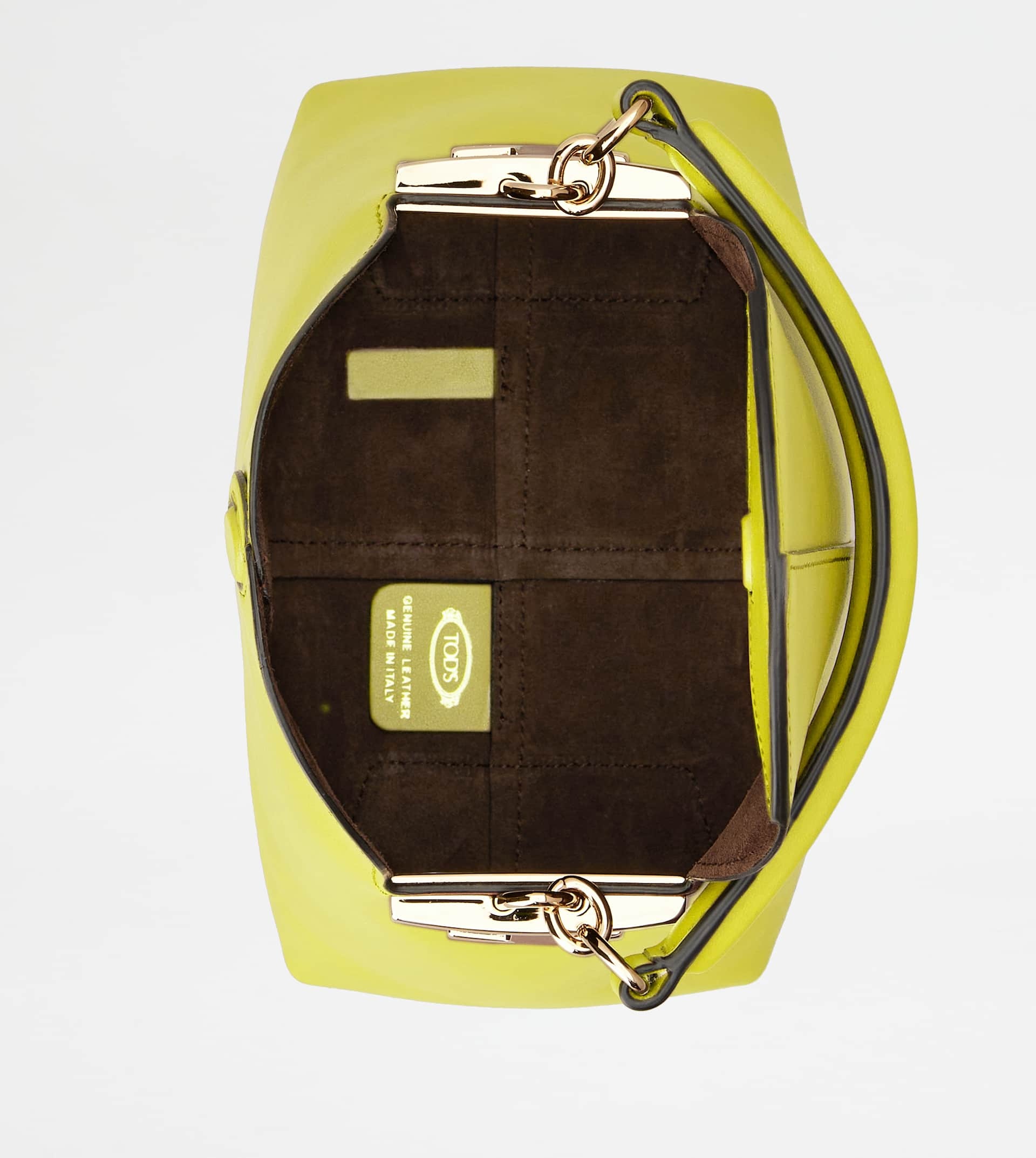 TOD'S T CASE TOTE MESSENGER BAG IN LEATHER MICRO - YELLOW - 6
