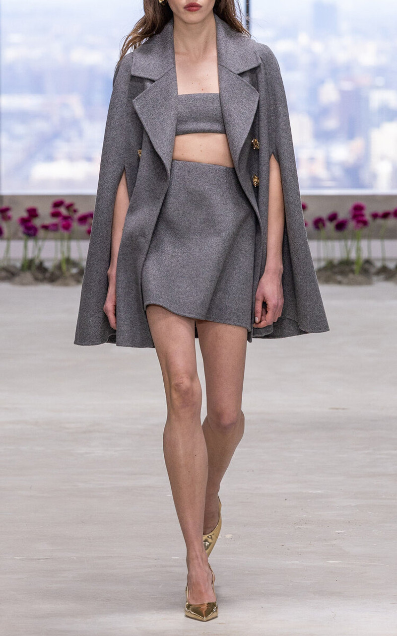 CAROLINA HERRERA Mid-Rise Virgin-Wool Mini Skirt grey outlook