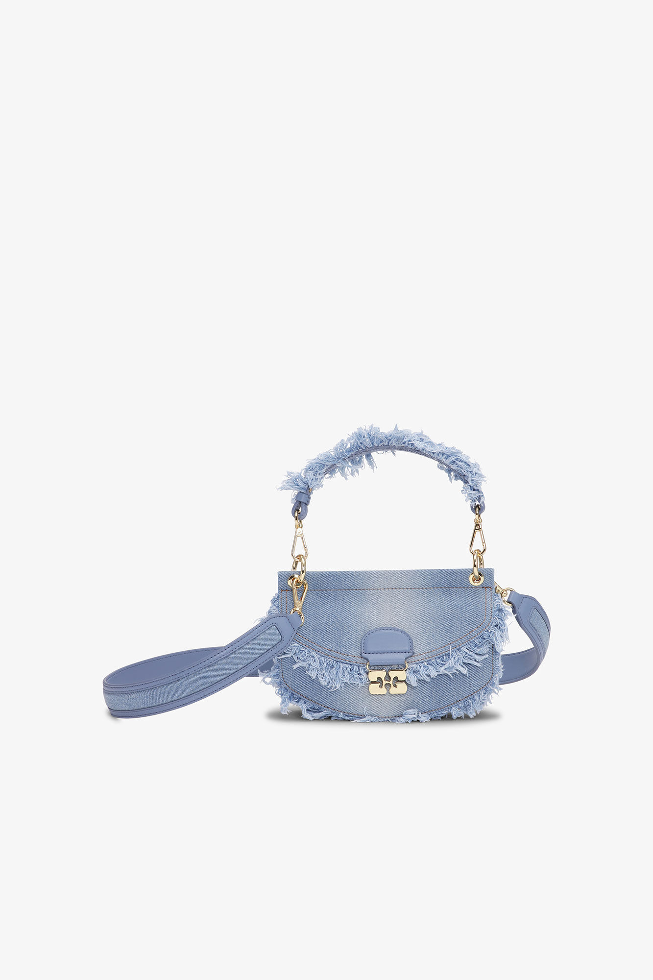 BLUE DENIM MINI TOP HANDLE APO-G BAG - 1