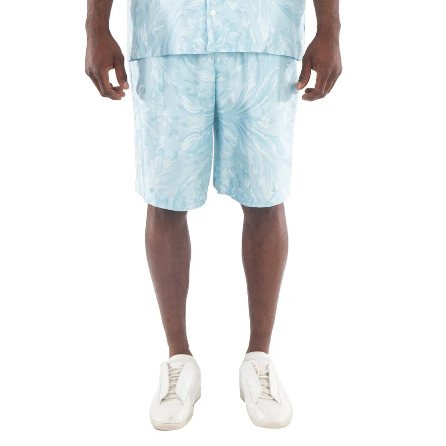 Versace Barocco Print Silk Shorts - 1