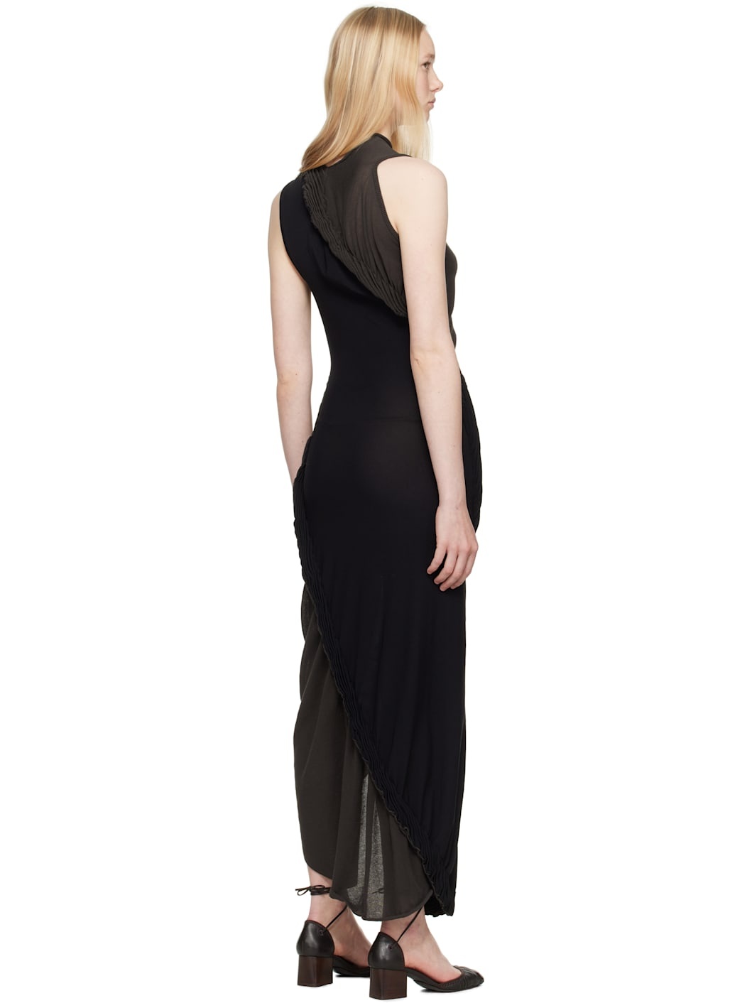 Black & Gray Beanstalk Maxi Dress - 3