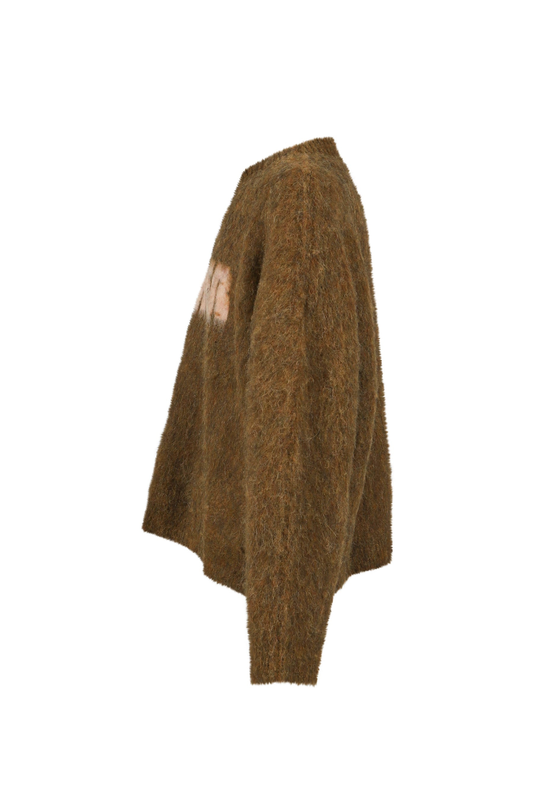 BRUSHED MOHAIR V-NECK JUMPER / BRW - 3