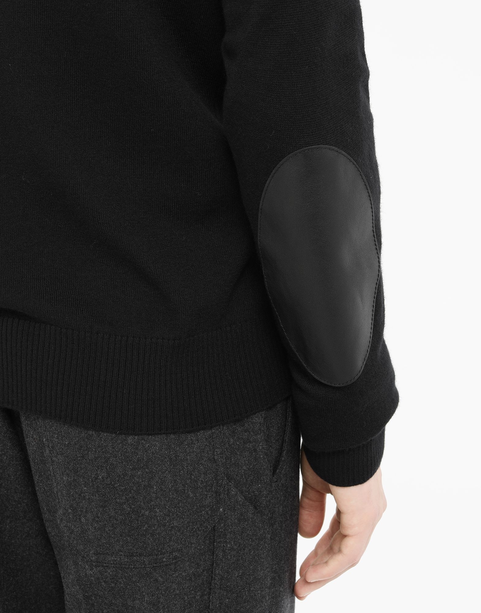 Leather elbow patch cardigan - 6