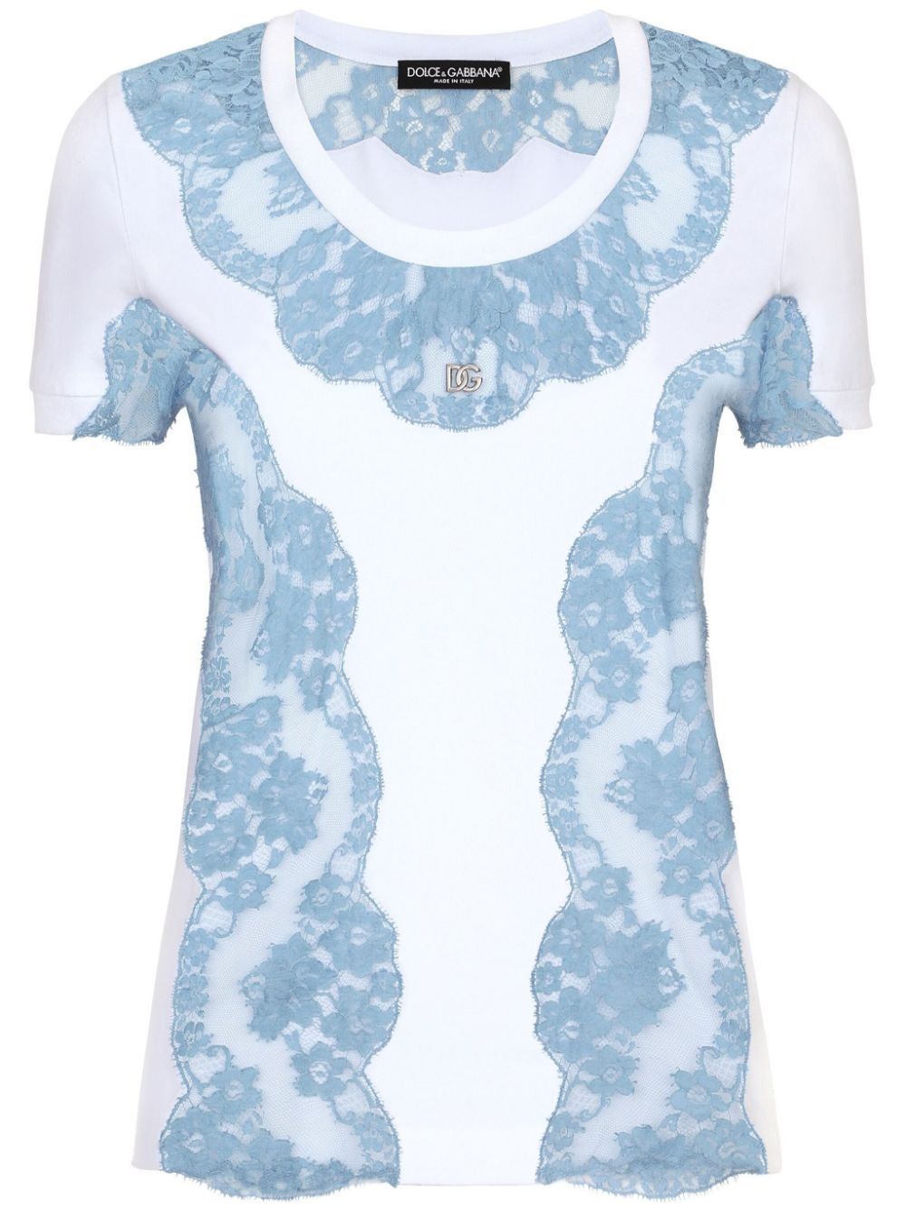lace-detail short-sleeve T-shirt - 1