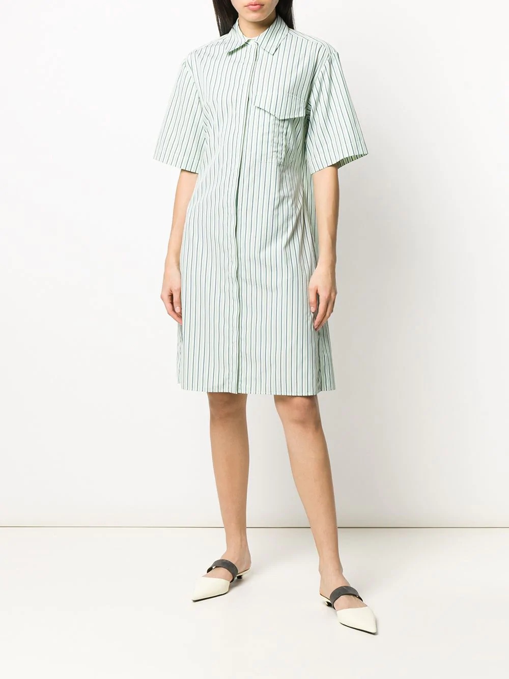 striped shirt dress - 4