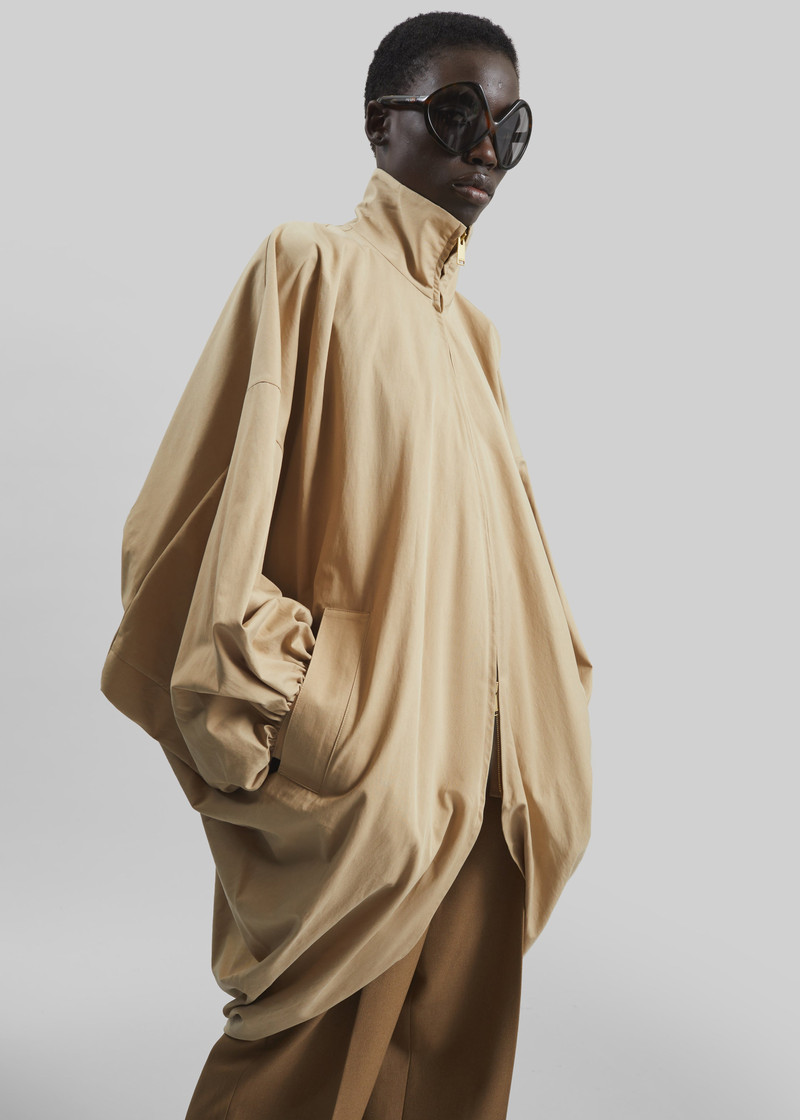 Darkpark Norma Draped Sleeves Bomber Jacket - Beige 3