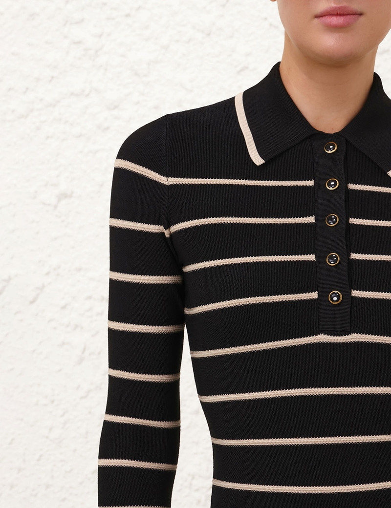 CRUSH STRIPE LONG SLEEVE POLO 5