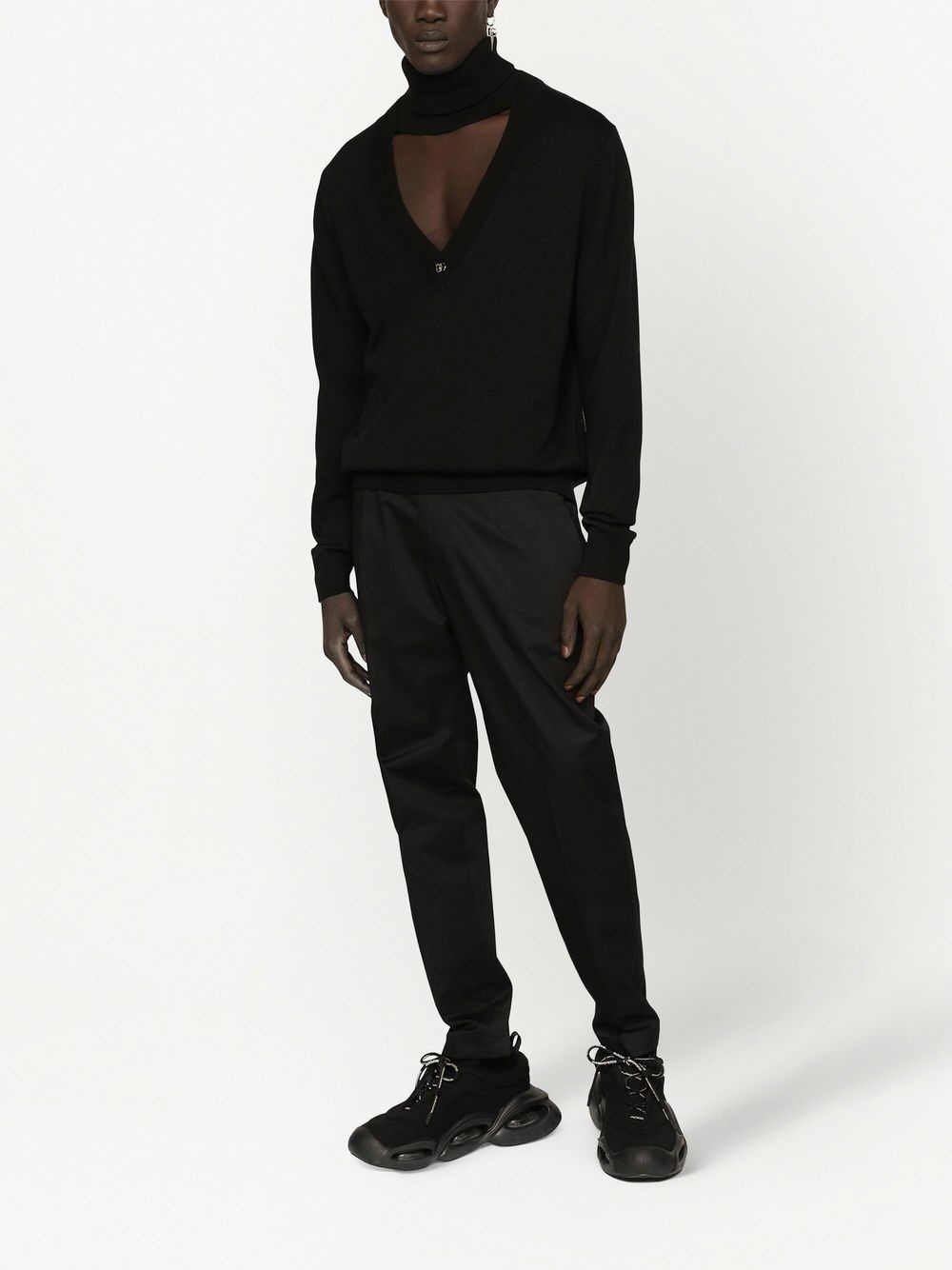 cut-out roll-neck jumper - 3