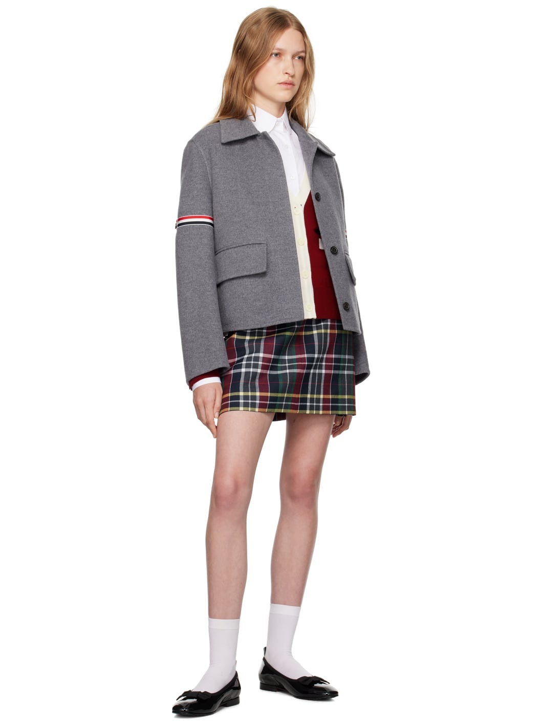 Gray Armband Bell Sleeve Jacket - 5