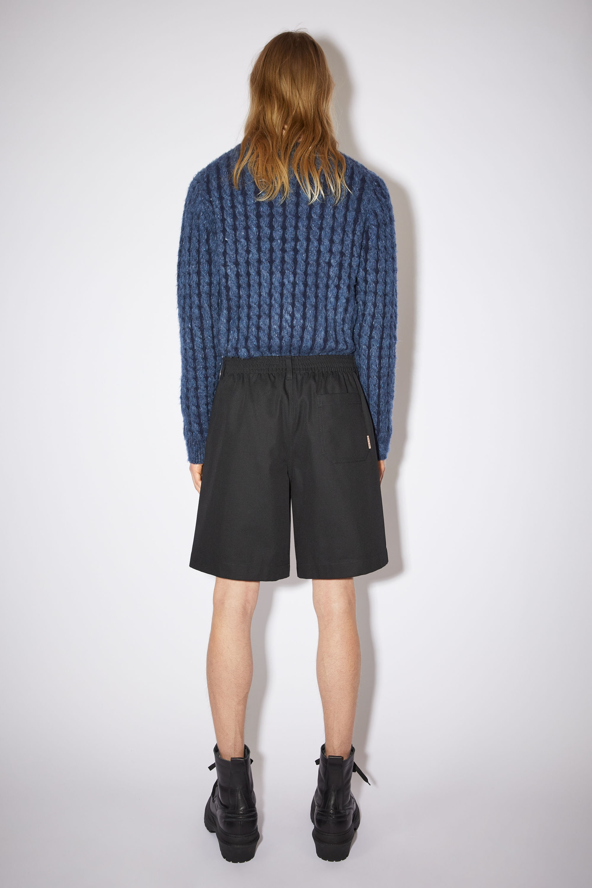 Cotton blend shorts - Black - 3